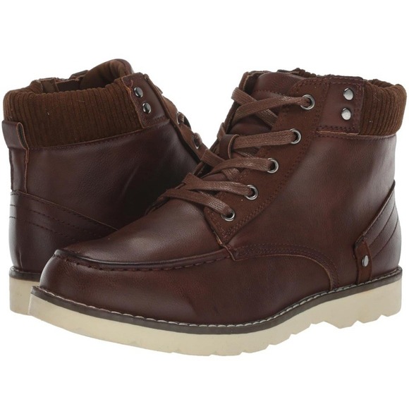Steve Madden Boys Size 2 Brown Leather Zip Ankle Boots Buster Everett Kids Child - Picture 6 of 12